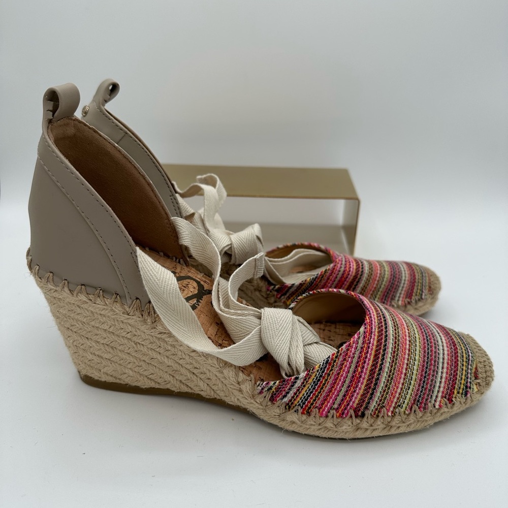 Sam Edelman Wraparound Ankle Striped ‘Patsy’ Espa… - image 4